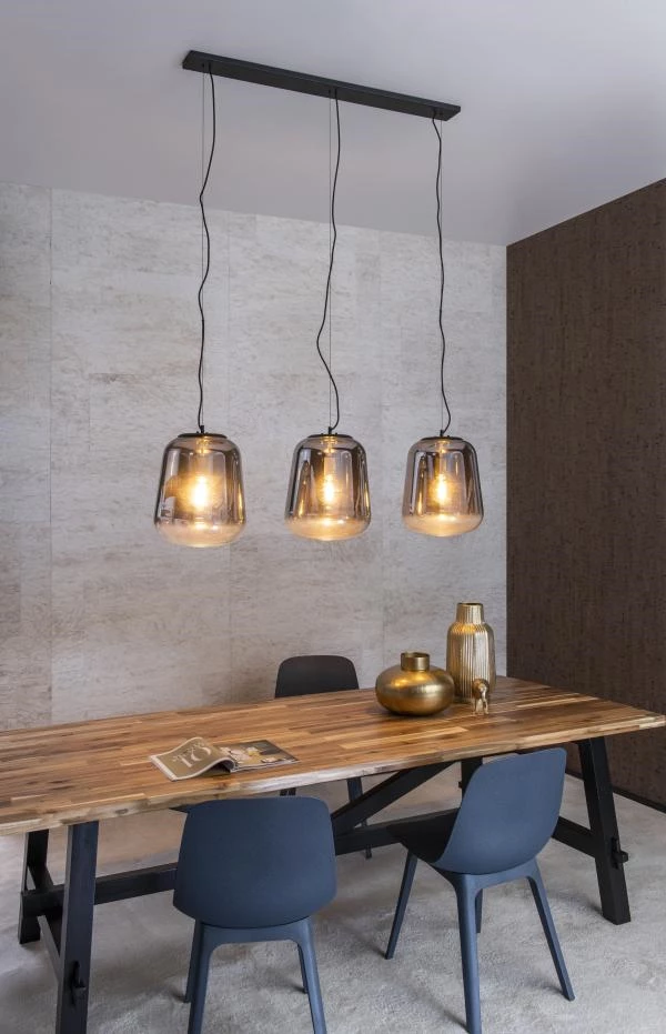 Lucide GLORIO - Hanglamp - 3xE27 - Zwart - sfeer 1